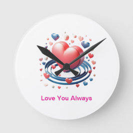 Waterverf hartwandklok – Unique Personali Ronde Klok