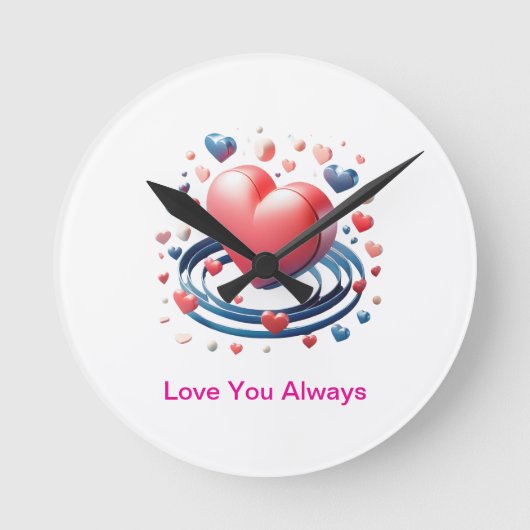 Waterverf hartwandklok – Unique Personali Ronde Klok (Voorkant)