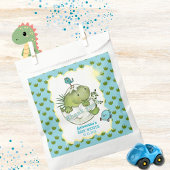 Waterverf Hatching Dino Baby shower Goodie Bag Bedankzakje