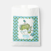 Waterverf Hatching Dino Baby shower Goodie Bag Bedankzakje (Voorkant)