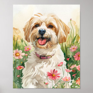 Waterverf Havanezer Portret Wall Art Print