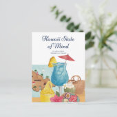 Waterverf Hawaii Aloha, mijn hart je stole-ah Briefkaart (Staand voorkant)