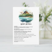 Waterverf Hawaii bruiloft gastgegevens Informatiekaartje (Staand voorkant)