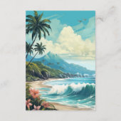 Waterverf Hawaii bruiloft gastgegevens Informatiekaartje (Achterkant)