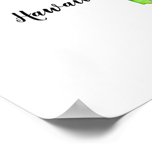 Waterverf Hawaii State Map Colorful Poster (Hoek)