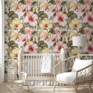 Waterverf Hawaiiaanse Hibiscus Behang