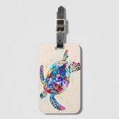 Waterverf Hawaiiaanse Zee Turtle Bagagelabel (Voorkant (verticaal))
