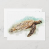 Waterverf Hawaiiaanse Zee Turtle Briefkaart (Voorkant / Achterkant)