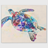Waterverf Hawaiiaanse Zee Turtle Cadeaupapier (Vlak)