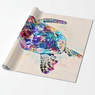 Waterverf Hawaiiaanse Zee Turtle Cadeaupapier