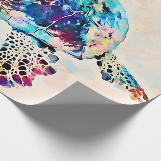 Waterverf Hawaiiaanse Zee Turtle Cadeaupapier (Hoek)