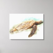 Waterverf Hawaiiaanse Zee Turtle Canvas Afdruk (Voorkant)
