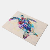 Waterverf Hawaiiaanse Zee Turtle Deurmat (Schuin)