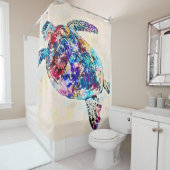 Waterverf Hawaiiaanse Zee Turtle Douchegordijn (In situ)