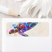 Waterverf Hawaiiaanse Zee Turtle Etiket (Insitu)