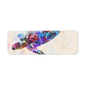 Waterverf Hawaiiaanse Zee Turtle Etiket (Voorkant)