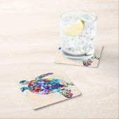 Waterverf Hawaiiaanse Zee Turtle Kartonnen Onderzetters (Insitu)