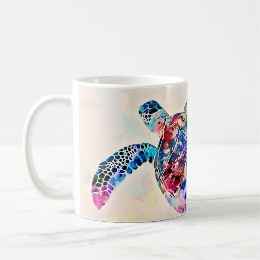 Waterverf Hawaiiaanse Zee Turtle Koffiemok (Links)