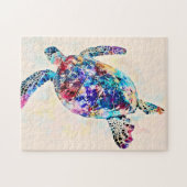 Waterverf Hawaiiaanse Zee Turtle Legpuzzel (Horizontaal)
