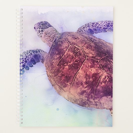 Waterverf Hawaiiaanse Zee Turtle Planner (Voorkant)