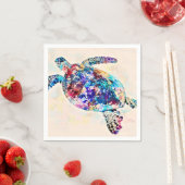 Waterverf Hawaiiaanse Zee Turtle Servet (Insitu)