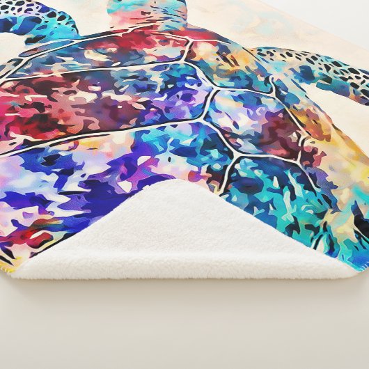 Waterverf Hawaiiaanse Zee Turtle Sherpa Deken (3/4)