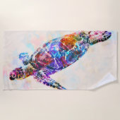 Waterverf Hawaiiaanse Zee Turtle Strandlaken (Voorkant)