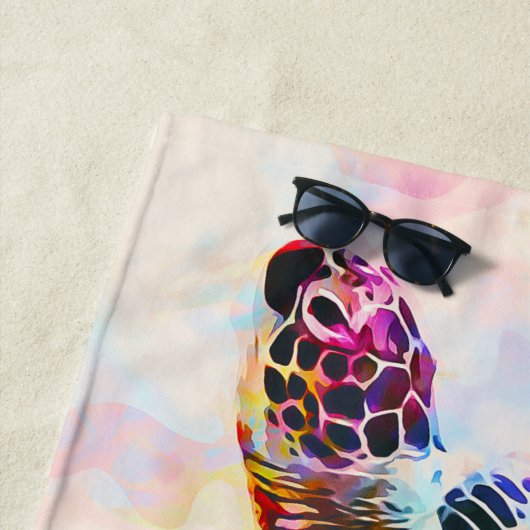 Waterverf Hawaiiaanse Zee Turtle Strandlaken (In situ)