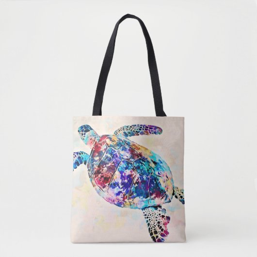 Waterverf Hawaiiaanse Zee Turtle Tote Bag (Voorkant)
