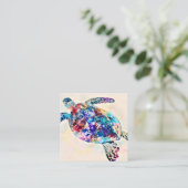 Waterverf Hawaiiaanse Zee Turtle Vierkante Visitekaartje (Staand voorkant)