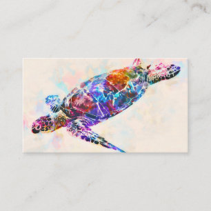 Waterverf Hawaiiaanse Zee Turtle Visitekaartje