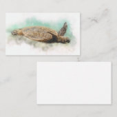 Waterverf Hawaiiaanse Zee Turtle Visitekaartje (Voorkant / Achterkant)