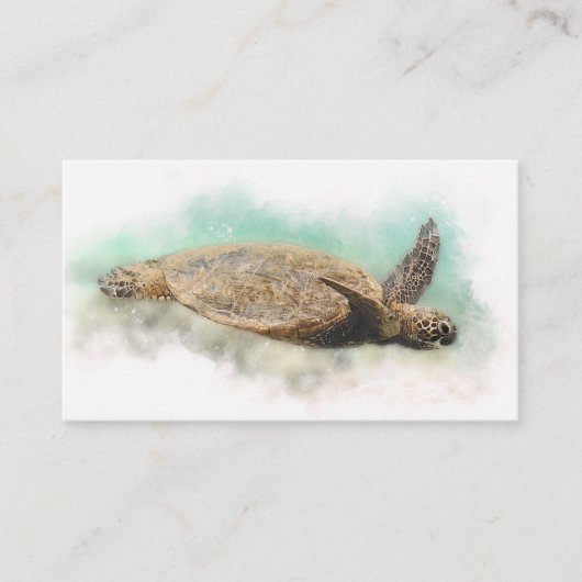 Waterverf Hawaiiaanse Zee Turtle Visitekaartje (Voorkant)