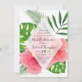 Waterverf Hawaiian Aloha Luau Wedding Invitation Kaart (Voorkant)
