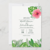 Waterverf Hawaiian Aloha Luau Wedding Invitation Kaart (Voorkant)
