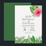 Waterverf Hawaiian Aloha Luau Wedding Invitation Kaart<br><div class="desc">Waterverf schilderend tropisch folium Aloha viering uitnodiging die aanpasbaar is aan uw specificaties.</div>