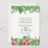 Waterverf Hawaiian Aloha Luau Wedding Invitation Kaart (Voorkant)