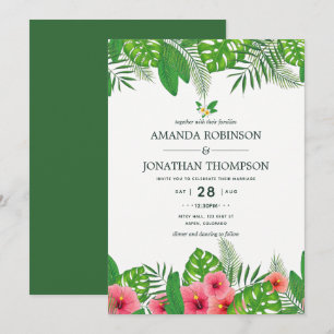 Waterverf Hawaiian Aloha Luau Wedding Invitation Kaart
