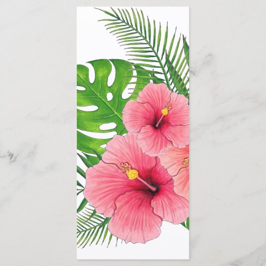 Waterverf Hawaiian Aloha Luau Wedding Menu (Achterkant)