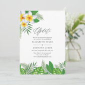 Waterverf Hawaiian Aloha Luau Wedding Update Kaart (Staand voorkant)