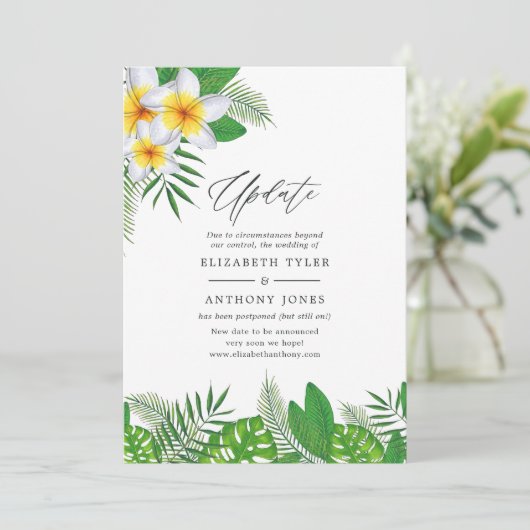 Waterverf Hawaiian Aloha Luau Wedding Update Kaart (Staand voorkant)