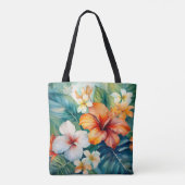 Waterverf Hawaiian Garden Tropical Beach Bag Tote Bag (Achterkant)