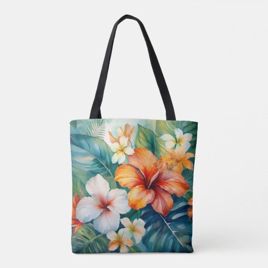 Waterverf Hawaiian Garden Tropical Beach Bag Tote Bag (Achterkant)