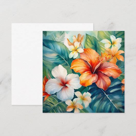 Waterverf Hawaiian Garden Tropical Hibiscus (Voorkant / Achterkant)