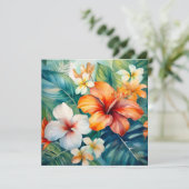 Waterverf Hawaiian Garden Tropical Hibiscus (Staand voorkant)