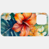 Waterverf Hawaiian Garden Tropical Hibiscus Case-Mate iPhone Case (Achterkant (horizontaal))