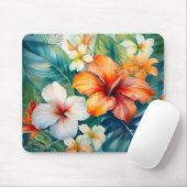 Waterverf Hawaiian Garden Tropical Hibiscus Muismat (Met muis)