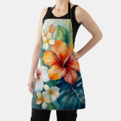 Waterverf Hawaiian Garden Tropical Hibiscus Schort (Insitu)