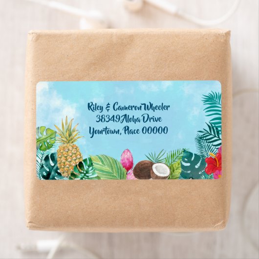 Waterverf Hawaiian Luau Etiket (Insitu)