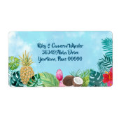 Waterverf Hawaiian Luau Etiket (Voorkant)